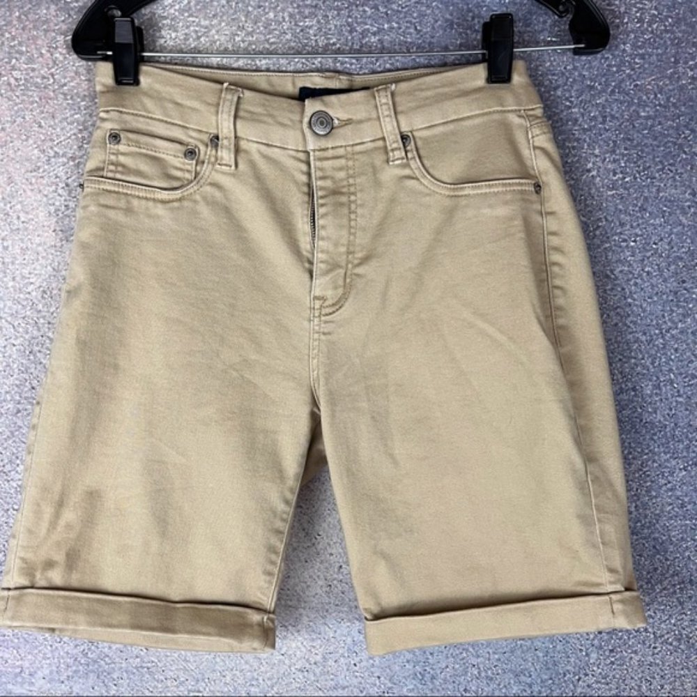 AEROPOSTLE HIGH RISE BERMUDA CURVY KHAKI SCHOOL UNIFORM SHORTS SIZE 8